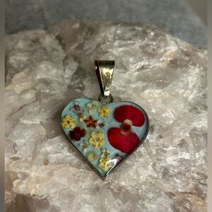 VTG| Sterling Silver Pressed Flower Pendant